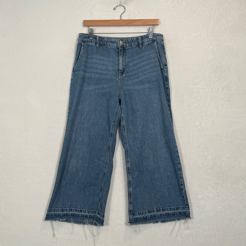 Marc New York Blue Wide Leg Released Hem Jeans 10